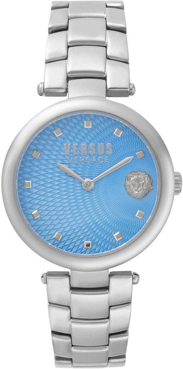 Versus Versace Buffle Bay VSP870518 Damenuhr blauem Zifferblatt silbernem Stahl
